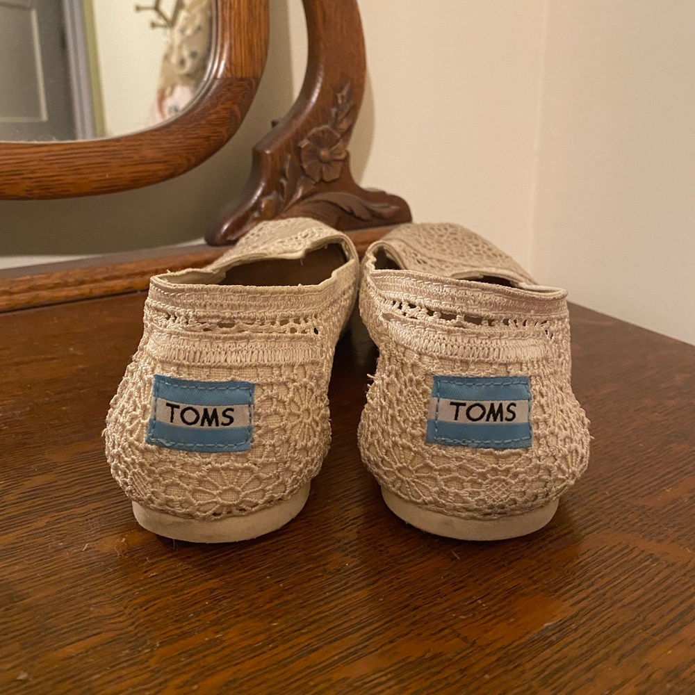 Cream Crochet Toms - Picture 2 of 4